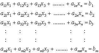 Lineares Gleichungssystems mit m Gleichungen und n Unbekannten