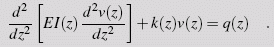 Differenzialgleichung der Durchbiegung des elastisch gebetteten Trägers