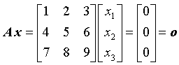 Beispiel eines homogenen Gleichungssystems mit singulärer Koeffizientenmatrix