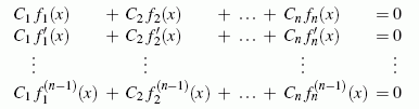 Linearkombination und Ableitungen