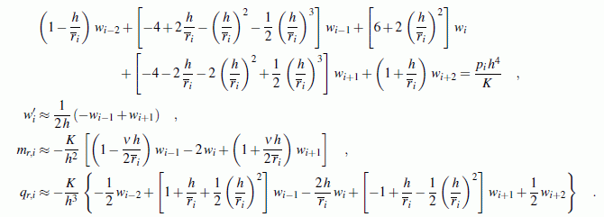 Differenzenformeln für die Berechnung rotationssysmmetrischer Platten