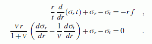 Differenzialgleichungssystem für die Spannungsberechnung einer rotationssymmetrischen Scheibe