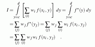 Allgemeine Quadraturformel für einen Rechteckbereich